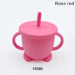 Vaso entrenar silicona BPAfree con bombilla  aprendizaje autónomo para bebé