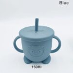 Vaso entrenar silicona BPAfree con bombilla  aprendizaje autónomo para bebé
