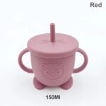 Vaso entrenar silicona BPAfree con bombilla  aprendizaje autónomo para bebé