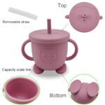 Vaso entrenar silicona BPAfree con bombilla  aprendizaje autónomo para bebé