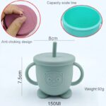 Vaso entrenar silicona BPAfree con bombilla  aprendizaje autónomo para bebé